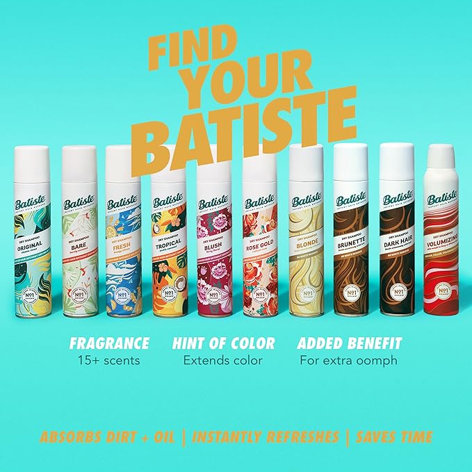 Batiste Dry Shampoo for Blonde Hair, Refresh Hair and Absorb Oil Between Washes, Waterless Shampoo for Added Hair Texture and Body, 5.71 oz-VivaGrace Women