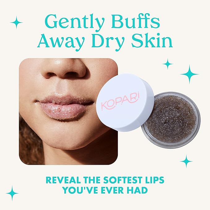 Kopari Coconut Lip Scrubby | Removes Dry Skin For Soft Lips | Volcanic Sand, Brown Sugar & Crushed Coconut Shells Hydrate Exfoliating Lip Scrub Exfoliator Moisturizer Organic Coconut Oil Vanilla Vegan-VivaGrace Women