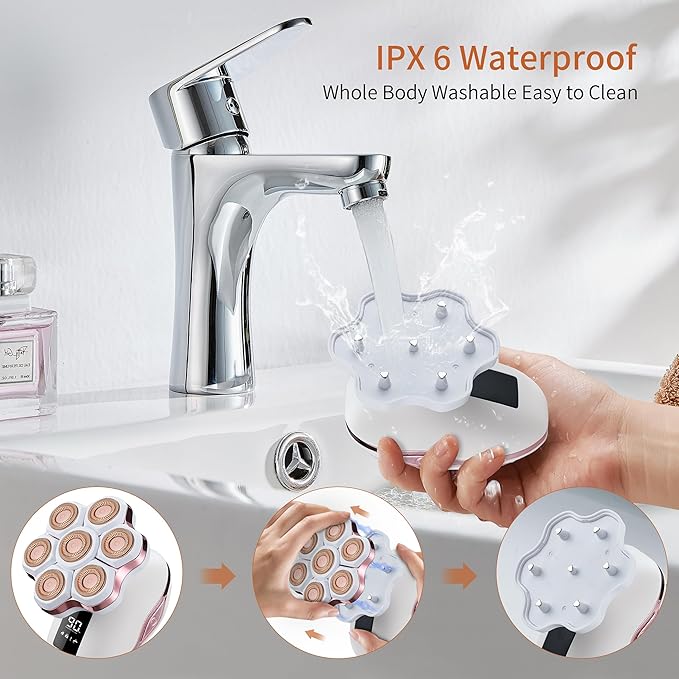 Women's Electric Razors for Women Legs Pubic Facial Hair Removal 3 in 1 Womens Electric Shaver for Women,Bikini Trimmer for Lady,Magnetic Head Shaver for Men,Waterproof-VivaGrace Women