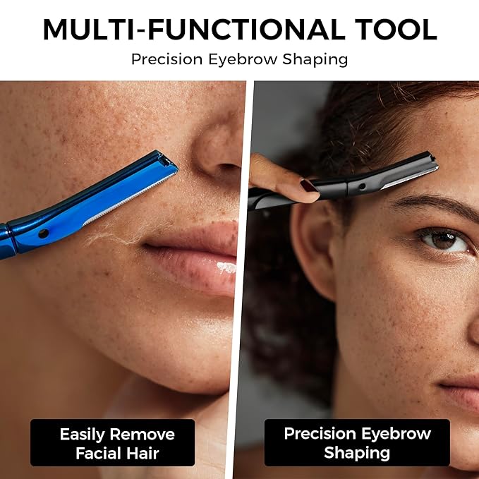 ZOMCHI Reusable Metal Dermaplane Tool Refills, Set of 10 Replacement Blades (Micro Distance), Dermaplaning Razor Refills, Plastic Free Eyebrow Razor Blades-VivaGrace Women