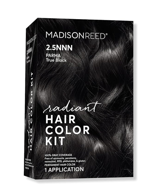 Madison Reed Radiant Hair Color Kit | 2.5NNN Soft Black (Parma Black) for 100% Gray Hair Coverage | Salon Quality Permanent Hair Dye | PPD-Free & Ammonia-Free | (Packaging May Vary) 1 Pack-VivaGrace Women