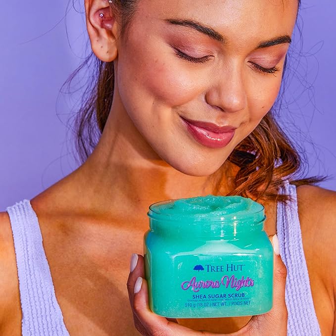 Tree Hut Aurora Nights Shea Sugar Scrub | Exfoliating Body Scrub Removes Dead, Dry Skin for a Soft & Hydrated Feel | Nourishing Essential Body Care | 18 fl oz.-VivaGrace Women