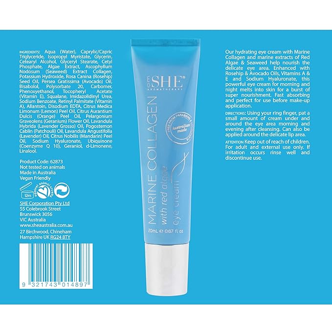 Om She Aromatherapy Marine Collagen with Red Algae Eye Cream-VivaGrace Women