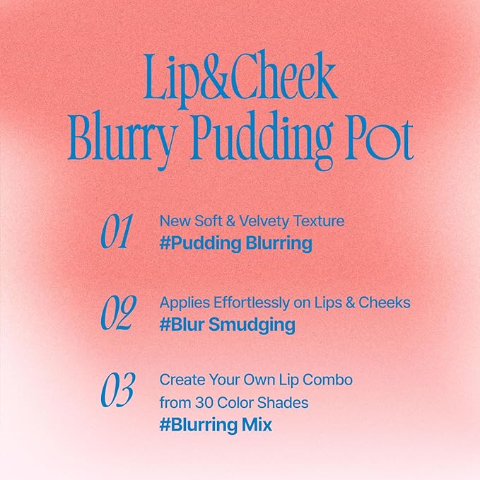Lip&Cheek Blurry Pudding Pot | Bestie Moment - Girls | Makeup Blush, Buildable Lightweight, Multi-Use Soft Matte Finish | 5g-VivaGrace Women