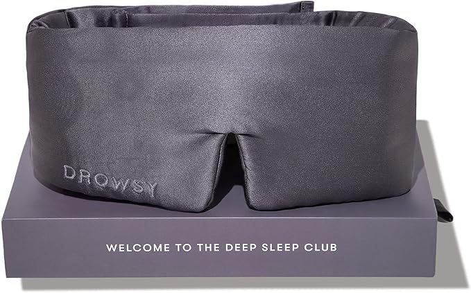 DROWSY Silk Sleep Mask. Face-Hugging, Padded Silk Cocoon for Luxury Sleep in Total Darkness. (Moonlight Shadow)-VivaGrace Women