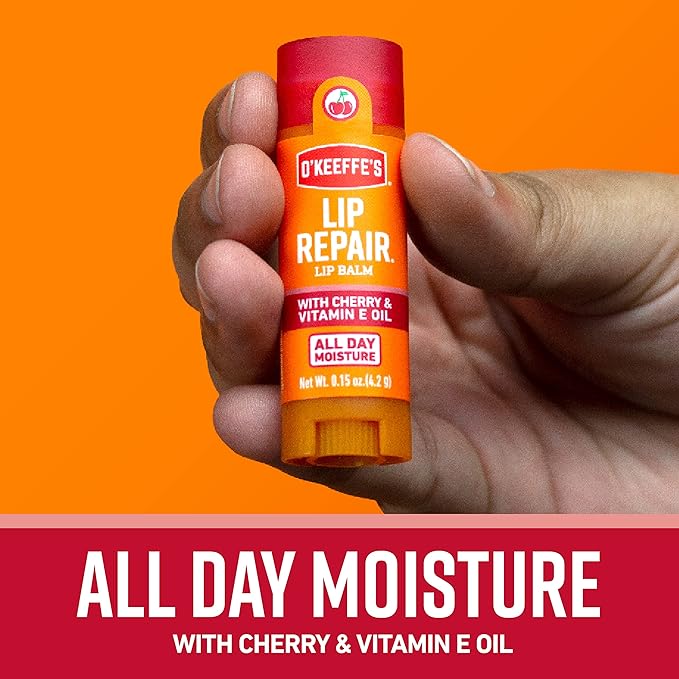 O'Keeffe's Lip Repair Lip Balm with Cherry & Vitamin E Oil, Stick, Twin Pack-VivaGrace Women