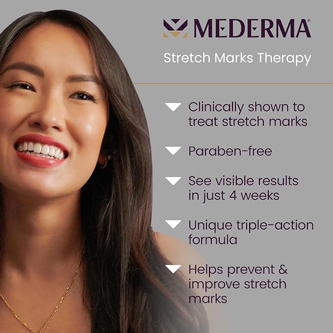 Mederma Stretch Marks Therapy, Helps Prevent and Treat Stretch Marks, Safe to Use When Pregnant & PM Intensive Overnight Scar Cream, Works with Skin's Nighttime Regenerative Activity-VivaGrace Women