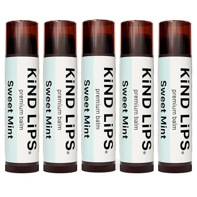 Kind Lips Lip Balm - Nourishing & Moisturizing Lip Care with Shea Butter, Beeswax & Vitamin E | Sweet Mint Flavor | 0.15 Ounce (Pack of 5)-VivaGrace Women