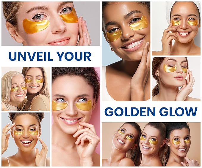 Stylia Under Eye Patches for Puffy Eyes and Dark Circles (20 Pairs) - 24k Gold Under Eye Mask with Vitamin C, Hyaluronic Acid, Pearl Extract - Eye Masks for Dark Circles and Puffiness-VivaGrace Women