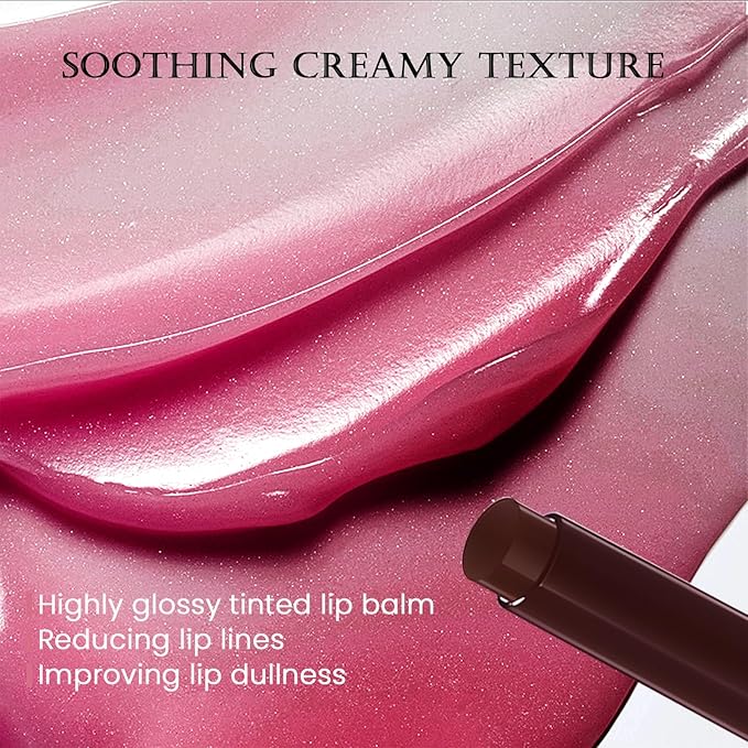 DAGEDA Tinted Lip Balm, Moisturizing Magic Color Changing Lipstick, Soothing Hydrating Lip Balm Tinted, Glossy Lip Plump Gloss Butter Balm, Lightweight, Non-Greasy, 03-VivaGrace Women