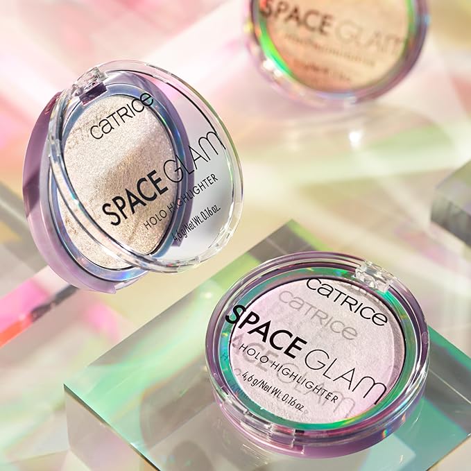Catrice | Space Glam Holo Highlighter | Iridescent, Multichrome, Highly Pigmented | Pink, Gold & Green Shimmer Effect | Vegan & Cruelty Free-VivaGrace Women