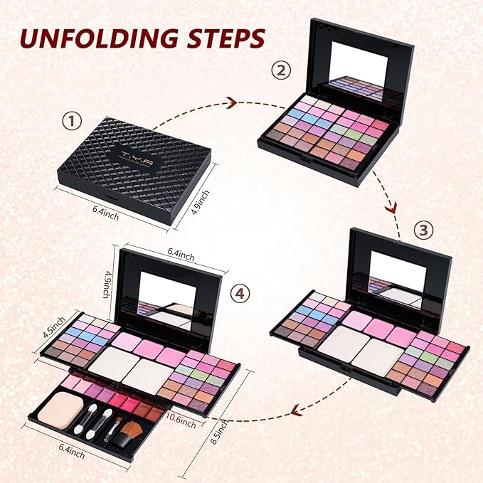 Makeup Kit Eyeshadow Palette for Women Full Gift Kit Girl Kids 49 Colors Makeup Set Combination Eyeshadow Palette with 12pcs Makeup Brushes-VivaGrace Women