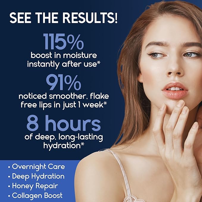 Lip Mask Overnight with Hyaluronic Acid & Collagen, Lip Sleeping Mask for Dry Cracked Lips, Moisturizing, Hydrating, Exfoliating Night Treatment for Lip Care (Berry)-VivaGrace Women