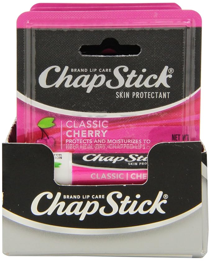 ChapStick Classic (24 Blister Packs of 1 Stick, 24 Total Sticks, Cherry Flavor) Skin Protectant Flavored Lip Balm Tube, 0.15 Ounce Each,24 Count (Pack of 1)-VivaGrace Women