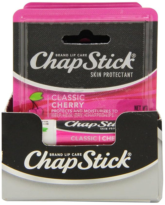ChapStick Classic (24 Blister Packs of 1 Stick, 24 Total Sticks, Cherry Flavor) Skin Protectant Flavored Lip Balm Tube, 0.15 Ounce Each,24 Count (Pack of 1)-VivaGrace Women