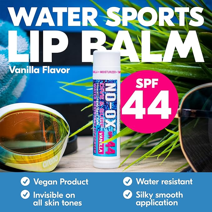 Moisturizing SPF 44 Lip Balm - Spf Lip Balm with Vitamin E | Broad Spectrum | Moisturizing | Vegan | Water Resistant Vanilla Flavor | 0.15 oz | 3 Pack-VivaGrace Women