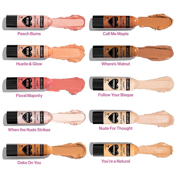 wet n wild MegaGlo Makeup Stick, Buildable Color, Versatile Use, Cruelty-Free & Vegan - Hustle & Glow-VivaGrace Women