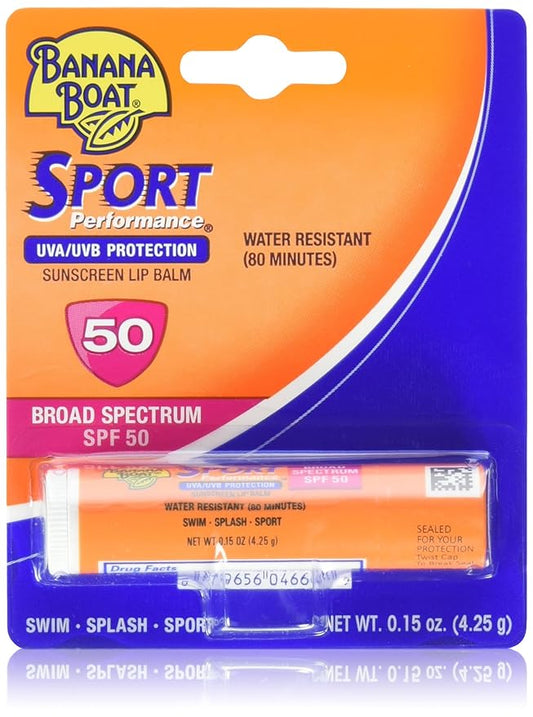 Banana Boat Spf#50 Sport Lip Balm 0.15 Ounce (4.4ml) (3 Pack)-VivaGrace Women