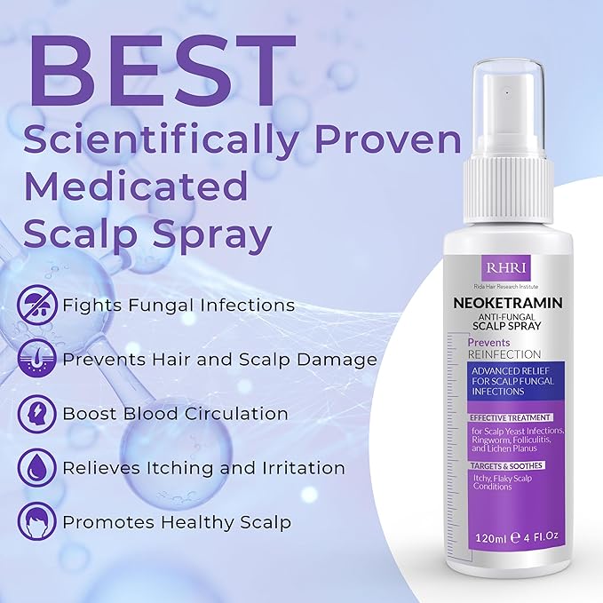 Neoketramin Anti Fungal Scalp Spray | Dandruff Treatment for Dandruff, Psoriasis & Folliculitis | Antifungal & Itchy Scalp Treatment for Dry, Irritated Scalp | Relief for Yeast Infections & Ringworm-VivaGrace Women