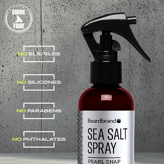 Beardbrand Sea Salt Spray for Men – Hair Texture Spray Adds Instant Volume, For Lightweight Natural Textured Look, Pearl Snap Scent, Achieve Effortless Style & All-Day Hold-VivaGrace Women