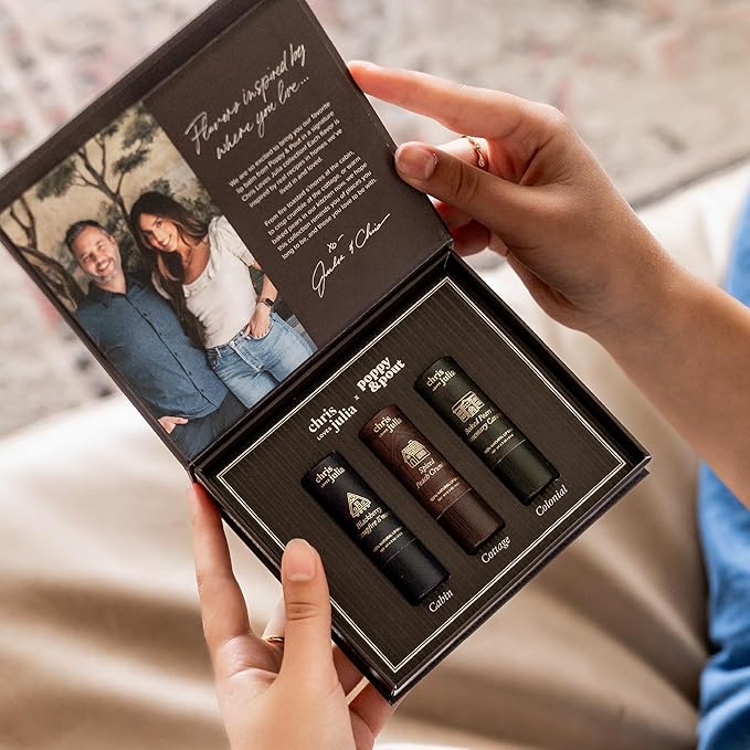 Jumbo Lip Balm Gift Set (Chris Loves Julia Trio) | Poppy & Pout All Natural Lip Balms & Moisturizers | Hydrates with Beeswax, Vitamin E, Organic Coconut Oil | Cruelty-Free | Recyclable Cardboard Tube-VivaGrace Women