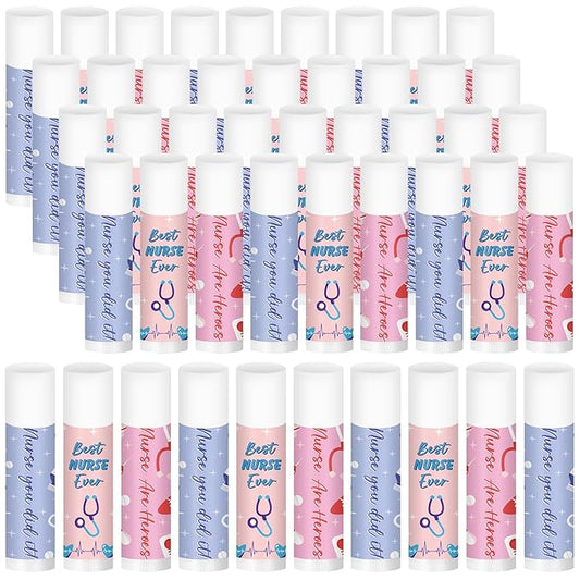 60 Pcs Nurse Appreciation Lip Balms Bulk Inspirational Nursing Moisturizing Lip Balms Gifts for Nurses Certified Nursing Assistants Nurses Day Nurses Week Gifts, Jasmine Flavor-VivaGrace Women