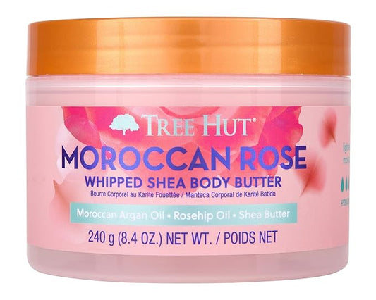 Tree Hut Moroccan Rose Whipped Shea Body Butter, 8.4oz, Lightweight, Long-lasting, Hydrating Moisturizer with Natural Shea Butter for Nourishing Essential Body Care-VivaGrace Women