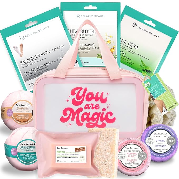 Spa Gift Baskets For Women - Premium Spa Gifts For Women With Cosmetic Bag, Bath Bombs, Handmade Spa Gift Set & Gift Boxes For Women - Mom Gifts, Birthday Gift Basket For Women-VivaGrace Women