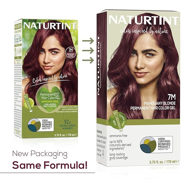 Naturtint 7M Mahogany Blonde Permanent Hair Color (Pack of 6), Ammonia Free, Vegan, Cruelty Free, up to 100% Gray Coverage, Long Lasting Results (Packaging may vary)-VivaGrace Women