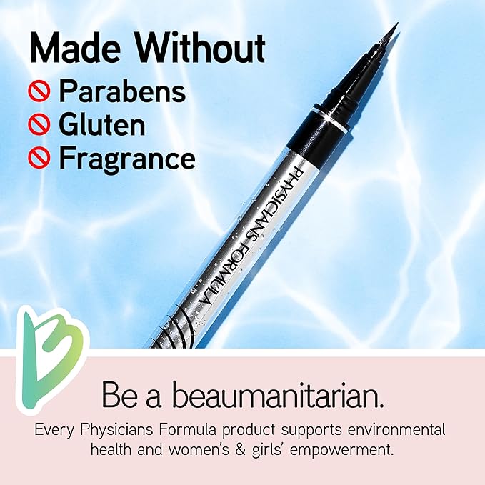 Physicians Formula Eye Booster, Lash-Enhancing 2-in-1 Eyeliner Serum, Dermatologist Approved, Hypoallergenic, Cruelty-Free & Vegan - Blackest Black