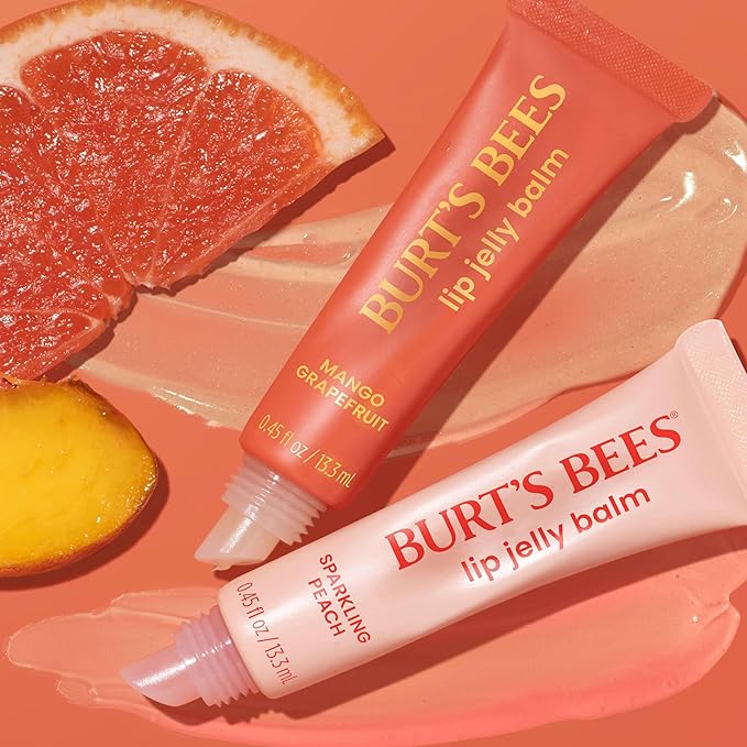 Burt’s Bees Mango Grapefruit Lip Jelly Balm, With Hyaluronic Acid and Squalane Moisturizer To Instantly Hydrate Lips, Lip Gloss With Responsibly Sourced Beeswax, Tint-Free, Lip Treatment, 0.45 oz.-VivaGrace Women