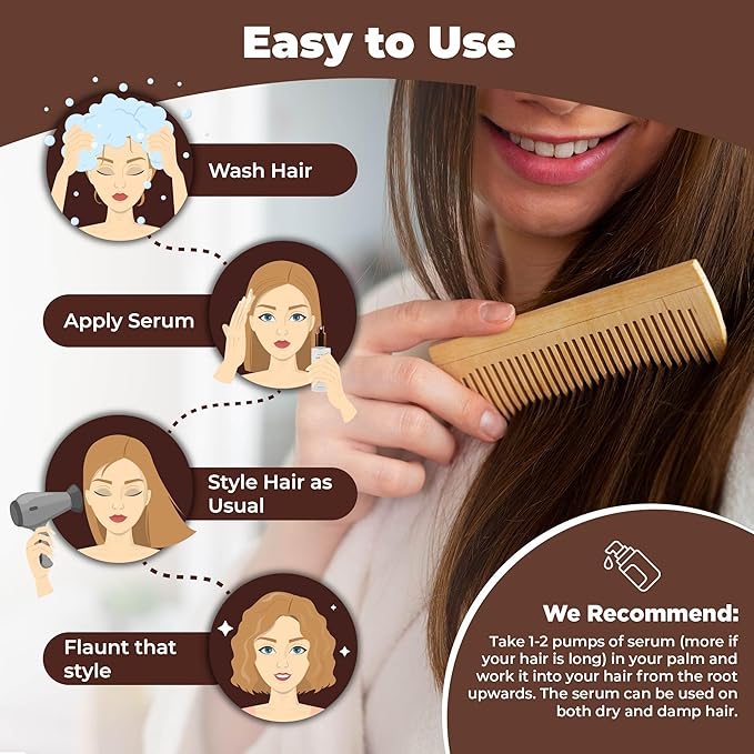 HerStyler Hair Serum - Argan Oil, Vitamin E, and Aloe Vera for Repair, Anti-Frizz for All Hair Textures, Nourishing for Enhanced Shine, Non-Greasy, Suitable for Color Treated Hair-VivaGrace Women