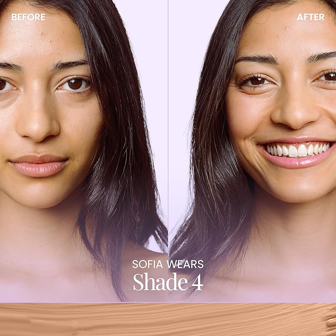 Naked Sundays BeautyScreen™ SPF 50 Mineral Peptide Foundation Tint – 2-in-1 Skin Tint & Mineral Sunscreen | Radiant, Buildable Coverage, Acne-Safe, Infused with Peptides (4 Medium honey, 1.01 fl oz)-VivaGrace Women