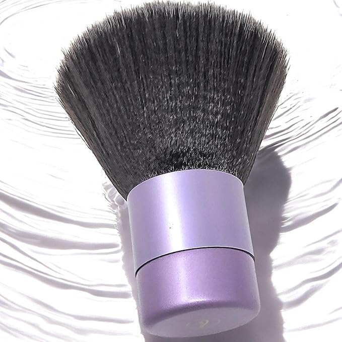 Luxurious and Large Ultra Soft Fluffy Powder Brush, Multipurpose Face, Body, Barber and Beauty Tool, with wooden base Soft Kabuki Brush by BevyGold (Violet)-VivaGrace Women