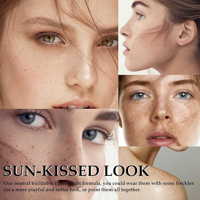 Boobeen Freckle Stamp Face Freckles Air Cushion Liquid Freckle Makeup Stamp Waterproof Fake Freckle Pen Long Lasting Quick Dry Small Spot Freckle Makeup, Create Natural Freckles Makeup-VivaGrace Women