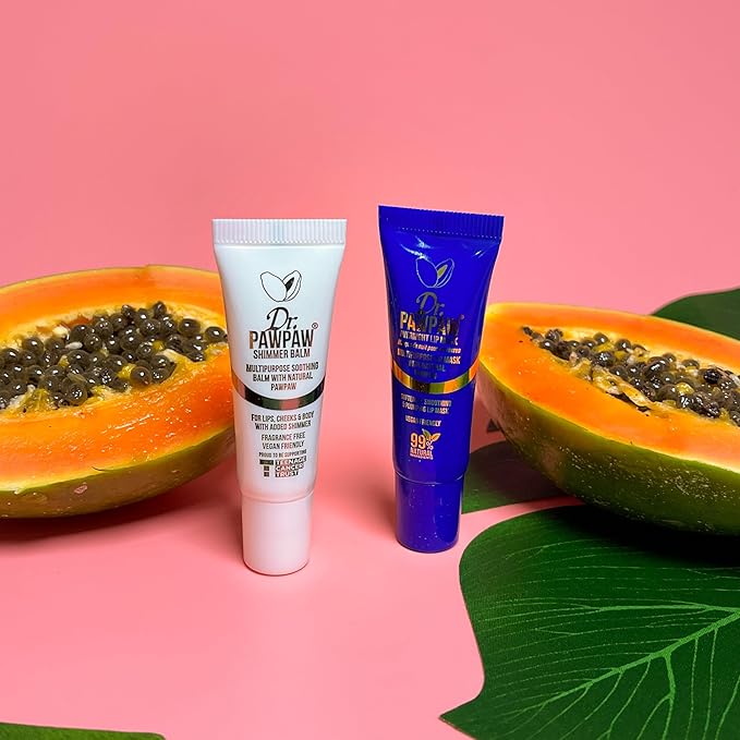 Overnight Lip Mask - Multi-Purpose Balm, Natural Pawpaw & Peptides Smooth Skin, Cracked Lips, Vegan, Ethical Beauty & Fregrance Free (10 ml)-VivaGrace Women