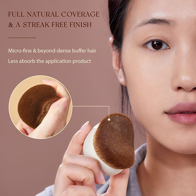Jessup Makeup Brush, Foundation Brush Flat Top Kabuki Brush for Face Blush Liquid Powder Foundation Brush for Blending Buffing Stippling with Gift Box, Light Gray SF002-VivaGrace Women