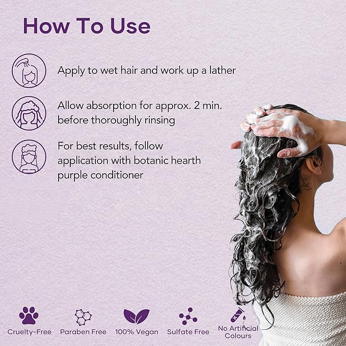 Botanic Hearth Purple Shampoo 16 Fl Oz | For All Shades Of Blonde, Silver & Gray Hair | With Lavender Oil, Vitamin E & Rosemary Oil | Sulfate & Paraben Free-VivaGrace Women