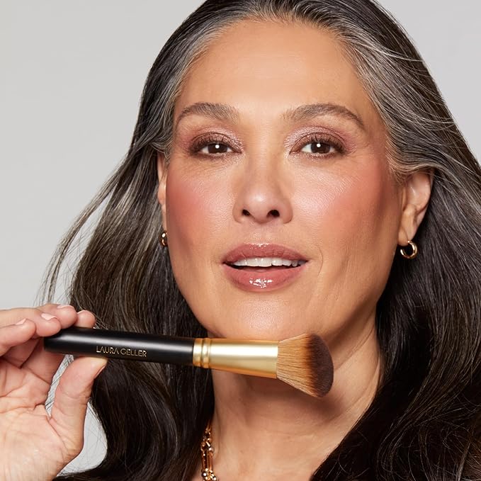 LAURA GELLER NEW YORK Angled Blush Brush with Black Wooden Handle & Dense Bristles for Makeup Application-VivaGrace Women