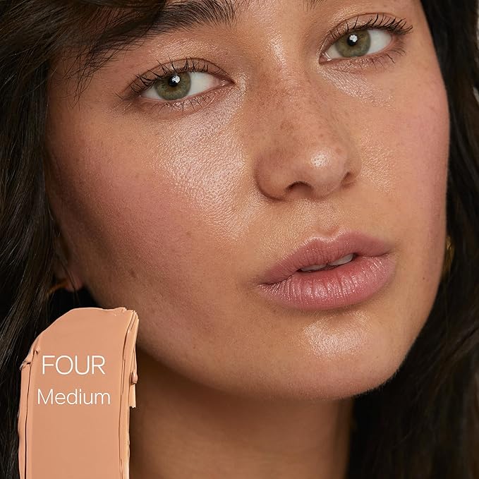 Saie Slip Tint Tinted Moisturizer with SPF 35 - Light Coverage, Glowy Skin Tint & Mineral Sunscreen for Face with Hydrating Hyaluronic Acid - Summer Makeup Essential - Shade Four (1.35 oz)-VivaGrace Women