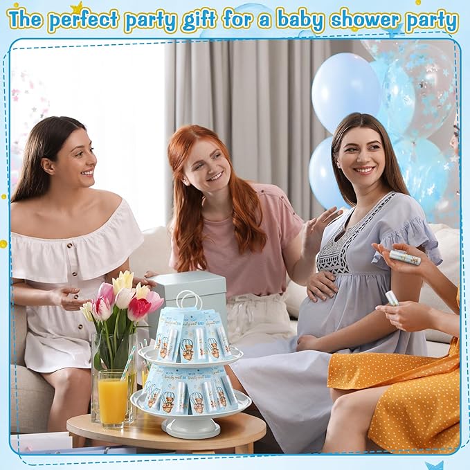 50 Pack Baby Shower Lip Balm Bulk Bear Baby Shower Favors Baby Mint Flavor Lip Balm Baby Shower Gifts for Guest Bear Themed Baby Shower Thank You Gifts Girls Boys Games Gender Reveal Favors-VivaGrace Women