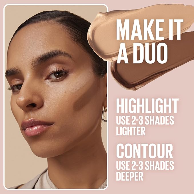 Maybelline Lifter Stix Multi-Use Face Stick - Contour, Bronzer, Concealer and Foundation Stick, All-In-One Creamy Face Makeup with Cranberry Seed Oil, 80, 1 Count
