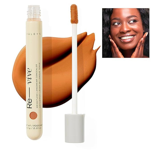HALEYS Weightless Longwear Concealer (Dark - Neutral), Re-vive, Medium to Full Coverage, Gripping Concealer, Fast-setting, All-Day Wear, Spot Concealing, Brightens, Streak-free, Light-diffusing, V+CF-VivaGrace Women
