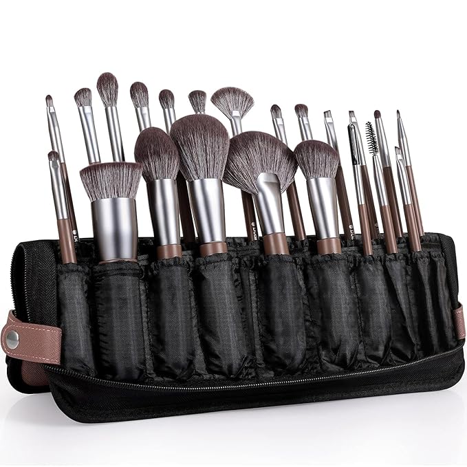 DUcare Professional Makeup Brush Set 22Pcs with Travel Case Synthetic Kabuki Foundation Brush, Face Powder Brush, Blush Brush, Concealer Brush, Eyeshadow Brushes-VivaGrace Women