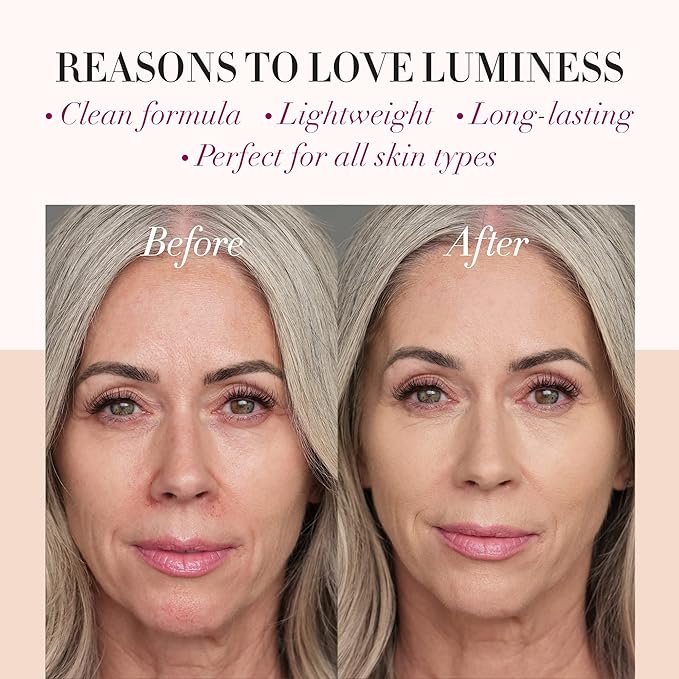 LUMINESS Airbrush Spray Silk Foundation Starter Kit - Fair Light - Foundation, Primer & Dual-Sided Angled Buffing Brush - Medium, Buildable Coverage, Anti-Aging Formula Hydrates & Moisturizes-VivaGrace Women