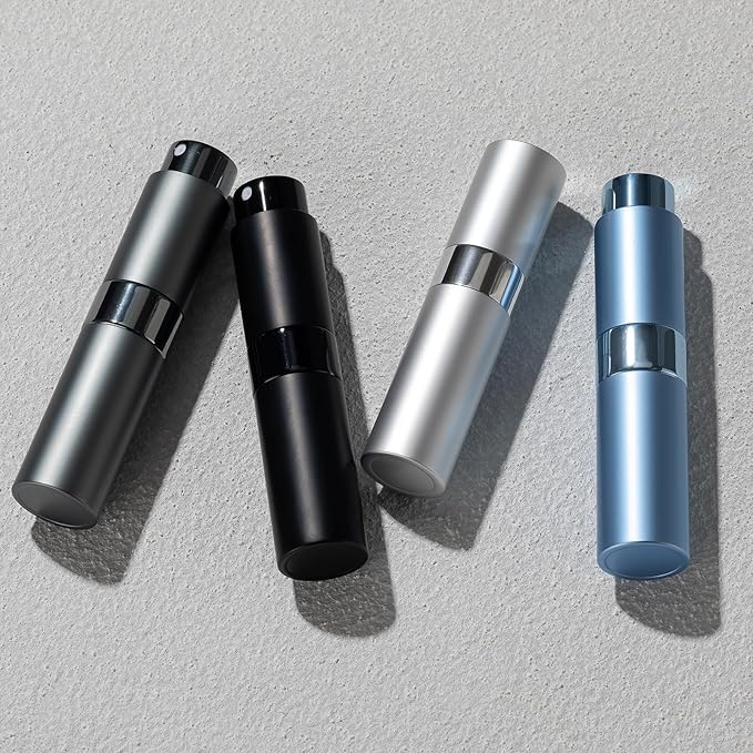 Travel Perfume Bottle Refillable - Cologne Spray Atomizer Mini - Small Travel Size Empty Sprayer for Refill Sample Container - Portable Fragrance Decant Dispenser for Women Men 8ml 4PCS Grey-VivaGrace Women
