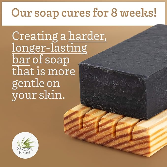 Southern Natural Activated Charcoal Soap Bar (3 Pack) Face and Body Soap For Sensitive Skin With Dead Sea Mud, Goat Milk & Peppermint Essential Oil-VivaGrace Women