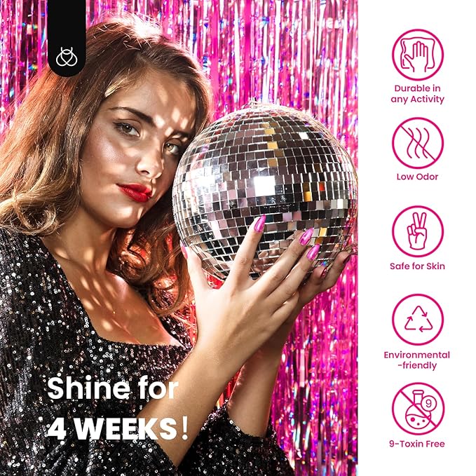 Beetles Gel Nail Polish Set, 6 Colors Silver Cat Eye Gel Polish Sheer Jelly Red Pink Yellow Green Black Neon Gel Translucent Glitter Effect with Magnet Soak Off UV Manicure Gifts for Women-VivaGrace Women