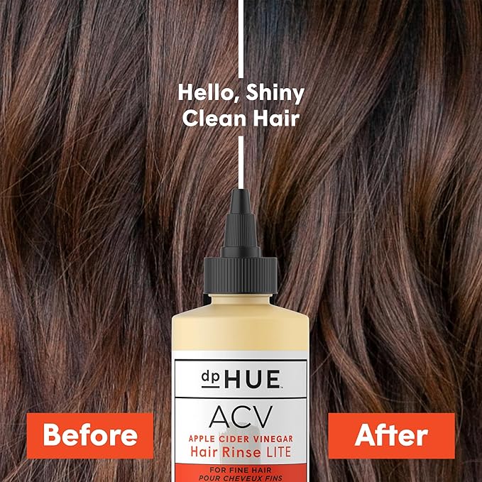 dpHUE Apple Cider Vinegar Hair Rinse Lite, 20 oz - Shampoo Alternative, Scalp Cleanser & Post Workout Rinse - Won’t Weigh Fine Hair Down - Removes Buildup & Sweat