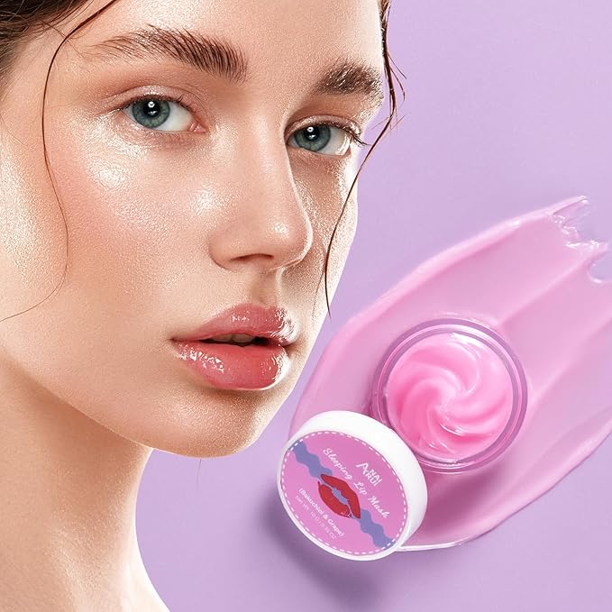 ANAI RUI Lip Therapy Set, Lip Scrub & Lip Mask, Overnight Hydrating Lip Moisturizer with Lip Exfoliator Scrub and Lip Sleeping Mask for Lip Plumping, Lip Gift Kit for Dry, Chapped, Dark Lips, Grape-VivaGrace Women